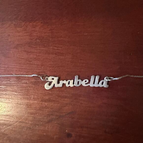 Sterling Silver Name Plate ARABELLA Chain Necklace Marked 925 - Picture 6 of 10